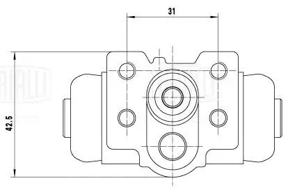 Цилиндр тормозной задний правый d=20.6 мм CF 0557 TRIALLI