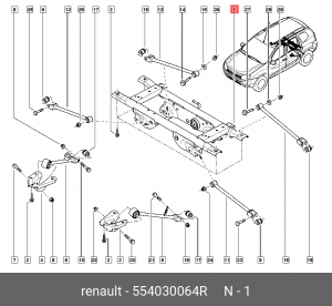 подрамник задний!\ Renault Duster 554030064R RENAULT