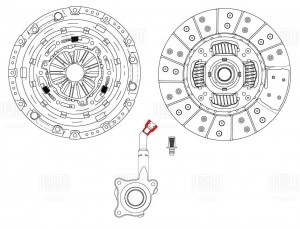 Сцепление в сборе с компенсацией износа с гидравлической муфтой FR1030 TRIALLI