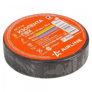 Изолента ПВХ черная 19ммx20м AIRLINE AIT-P-18 AIRLINE