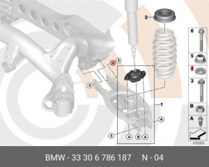 Шайба BMW рычага подвески задней эксцентриковая OE 33 30 6 786 187 BMW