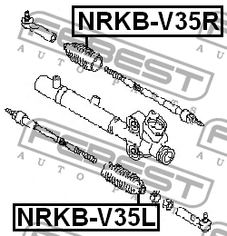 Пыльник NISSAN Teana (03-08),Altima (06-12) INFINITI G35(02-07) рейки рулевой ле NRKB-V35L FEBEST