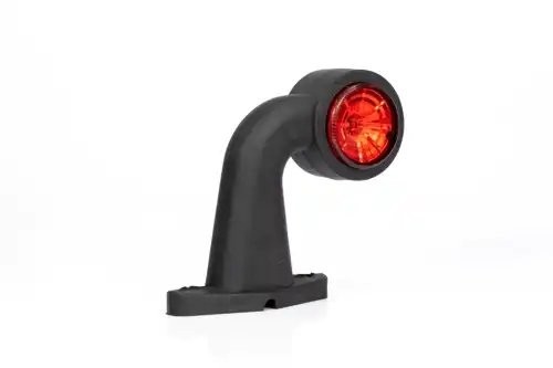 фонарь габаритный! рожок LED изогнутый, L=130мм, красный/белый 12-36V с кабелем\ FT009DLED FRISTOM