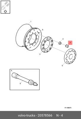 колпачек гайки! крепления колеса Volvo FH/FM 20578566 VOLVO