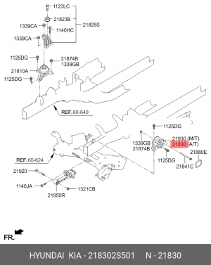 Опора двигателя HYUNDAI i35 (11-) (2.0) KIA Sportage (14-) (2.0) левая АКПП OE 218302S501 HYUNDAI KIA