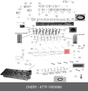 Прокладка головки блока CHERY Bonus цилиндров OE 477F1003080 CHERY