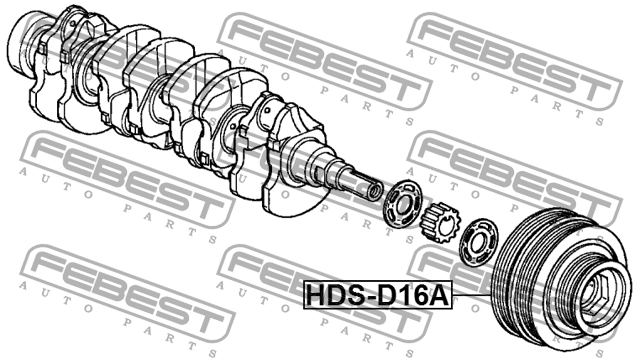 Шкив коленвала HDS-D16A HDS-D16A FEBEST