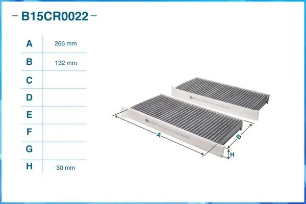 Фильтр салонный угольный B15CR0022 B15CR0022 CWORKS