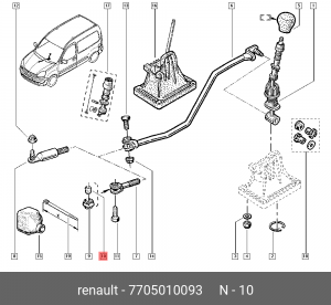 втулка подвески КПП!\ Renault R19/Laguna I/Kangoo/Clio 7705010093 RENAULT