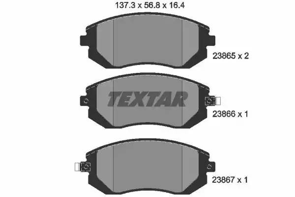 2386501 колодки дисковые передние!\ Subaru Forester 2.0 02>/Legacy 2.5i 4WD 96-9 2386501 TEXTAR