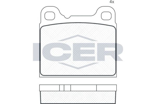 180890 колодки дисковые задние!\ Volvo 740 2.0/2.3 83-92/940 2.0/2.3/2.4D 90-98 180890 ICER