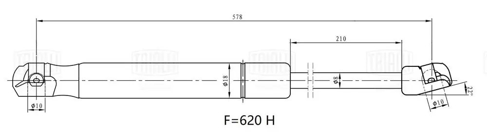 Упор газовый (амортизатор) Hyundai Tucson (15-) (крышки багажника) (GS 0850) GS0850 TRIALLI