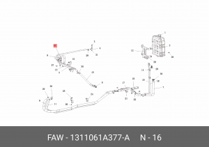 Трубка FAW J6,3250 бачка расширительного отвода воздуха OE 1311061A377A FAW