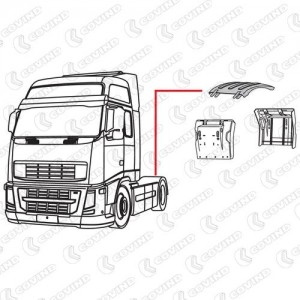 крыло заднее верхняя часть! с резинками крепления\Renault Magnum/Premium DXI/T-s 3FH540 COVIND