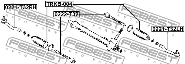 Наконечник рулевой прав NISSAN X-TRAIL T32 2014- 0221-T32RH 0221-T32RH FEBEST
