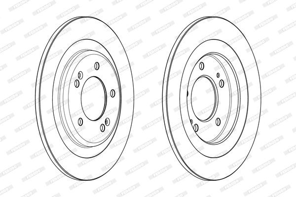 DDF2200C Диск тормозной задний Ferodo DDF2200C Соединенные Штаты 1/2 шт. DDF2200C FERODO