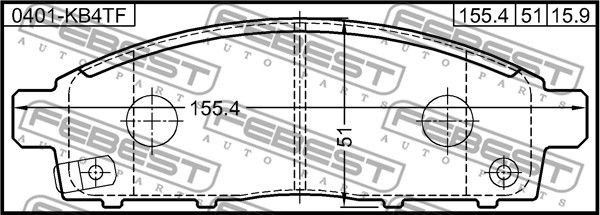 Колодки передние 0401-KB4TF 0401KB4TF FEBEST