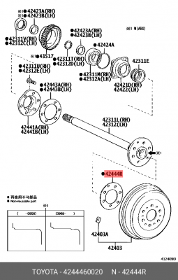 прокладка! задней ступицы \ Toyota Land Cruiser 42444-60020 TOYOTA