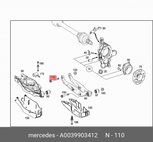 БОЛТ 0039903412 A 003 990 34 12 MERCEDES BENZ
