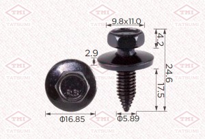 Клипса автомобильная [упаковка 10 штук] TJB1522 TJB1522 TATSUMI