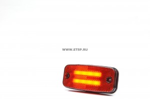Фонарь габаритный светодиод бортовой с двумя неоновыми полосами красный LED12V24 1139 WAS