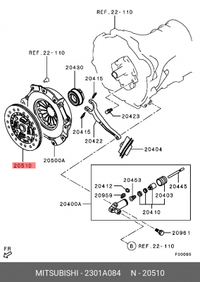 ДИСК СЦЕПЛЕНИЯ 2301A084 2301A084 MITSUBISHI