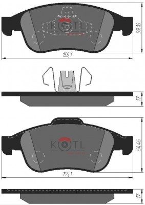 Колодки тормозные  DOKKER, DUSTER, LODGY, CAPTUR, DUSTER, FLUENCE, GRAND, MEGANE 1789KT KOTL