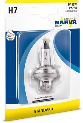 Лампа 12V H7 55W PX26d блистер (1шт.) Standard NARVA 483284000 NARVA