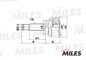 ШРУС наружный MITSUBISHI PAJERO PININ 1.8-2.0 98-07 (с ABS) АКПП (GSP 839136) GA GA20276 MILES