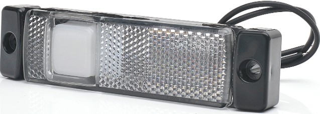 фонарь габаритный передний !белый с кронштейном 12V-24V LED провод 21cm \ 1231 WAS