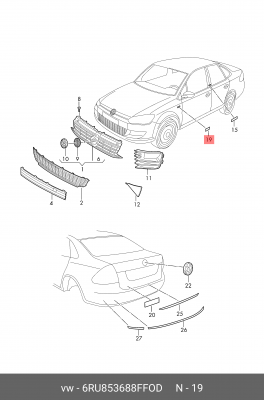 значок ''POLO'' на крыло правый!\ VW Polo RUS 15- 6RU 853 688 F FOD VAG
