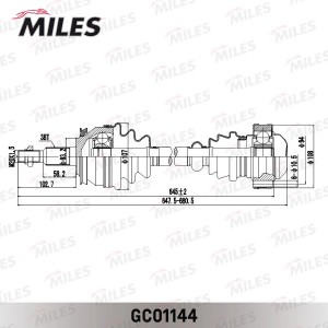 Привод в сборе передний левый VW T5 1.9TDI-2.0 03- (GKN 304499) GC01144 GC01144 MILES