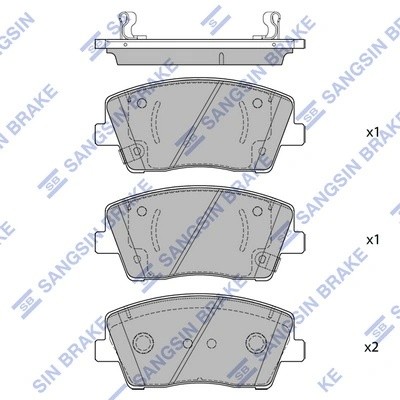 Колодки тормозные HYUNDAI GENESIS G70 18 перед. SP1876 SP1876 SANGSIN