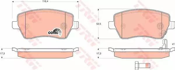 Колодки тормозные ЛАДА Vesta,Largus RENAULT Logan,Clio NISSAN Micra,Note передни GDB3396 TRW