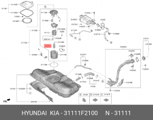 Насос топливный HYUNDAI Elantra (16-) (1.6/2.0) OE 31111F2100 HYUNDAI KIA