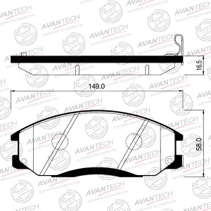 Колодки тормозные дисковые Avantech передние (противоскрипная пластина в компл.) AV078 AVANTECH