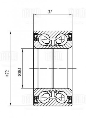 Подшипник ступицы для а/м Hyundai Solaris (10-)/Kia Rio (10-) перед. (CS 0822) CS 0822 TRIALLI