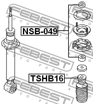 Втулка задн амортизатора NISSAN ALMERA N15 (компл - 2шт) NSB-049 NSB-049 FEBEST