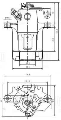 Суппорт торм. Skoda Octavia (96-) зад. прав. d=41мм (CF 185164) CF185164 TRIALLI