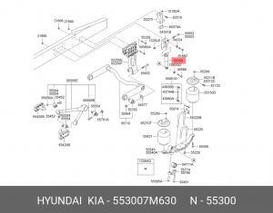 Амортизатор HYUNDAI HD500 задний OE 553007M630 HYUNDAI KIA