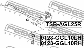 втулка стабилизатора заднего! D21\ Lexus RX350/RX450 15> TSB-AGL25R FEBEST