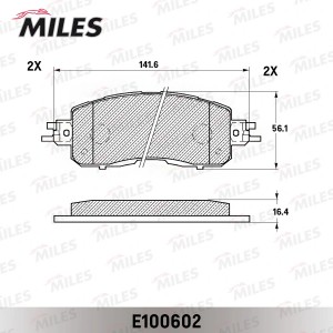 Колодки тормозные передние (Смесь Semi-Metallic) NISSAN TEANA III (J33) E100602 E100602 MILES