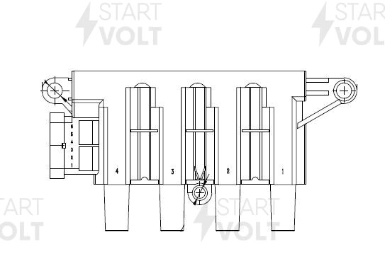 Катушка зажигания для а/м Fiat Albea (02-)/Punto (05-) 1.4i (SC 1614) SC 1614 START VOLT