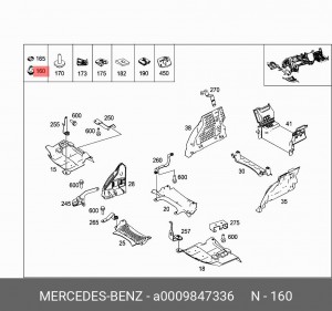 0009847336 LOCKING PIN A 000 984 73 36 MERCEDES BENZ