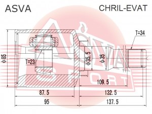 Шрус внутренний левый CHRIL-EVAT CHRIL-EVAT ASVA