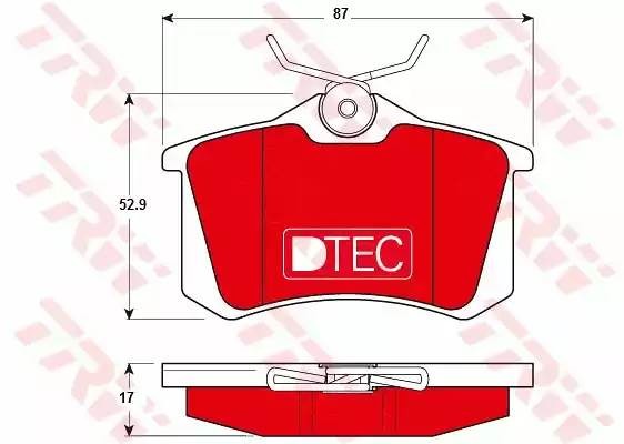 Колодки задние AUDI A4 (B5, B6) A6 (C5), CITROEN C4, PEUGEOT 307, 308 GDB1330DTE GDB1330DTE TRW