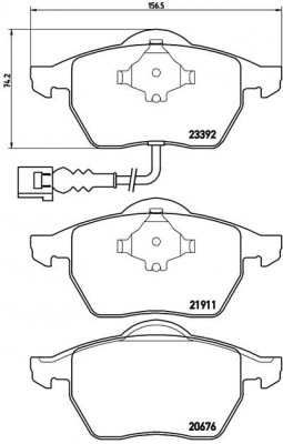 Колодки тормозные VW Golf (97-06) AUDI A3 (93-06) SKODA Octavia (97-10) передние P85045 BREMBO