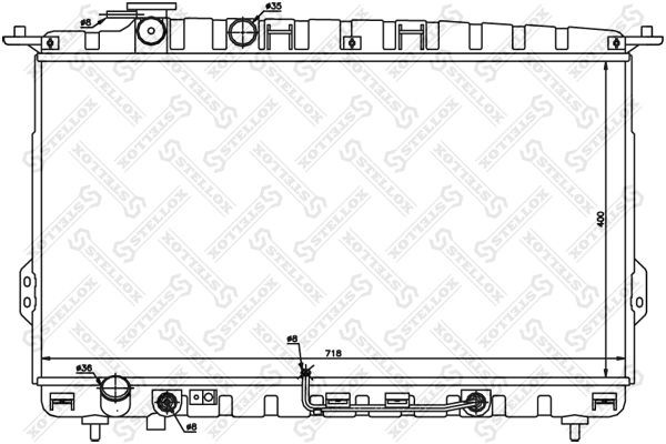 радиатор системы охлаждения! АКПП\ Hyundai Sonata III/IV 2.0/2.4/2.5 98> 10-25187-SX STELLOX