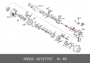 втулка!(м) 55x60mm внешняя полуоси передней\Iveco 42127757 IVECO