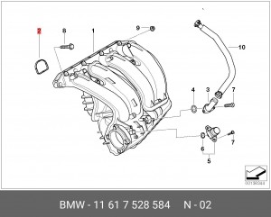 Комплект профильных прокладок ! \BMW 1' E81, E87, LCI, E88, 3' E90, E91, 11 61 7 528 584 BMW